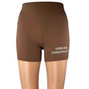 Urban Chiropractic Women's Brown High Waist Athletic Activewear Biker Shorts S